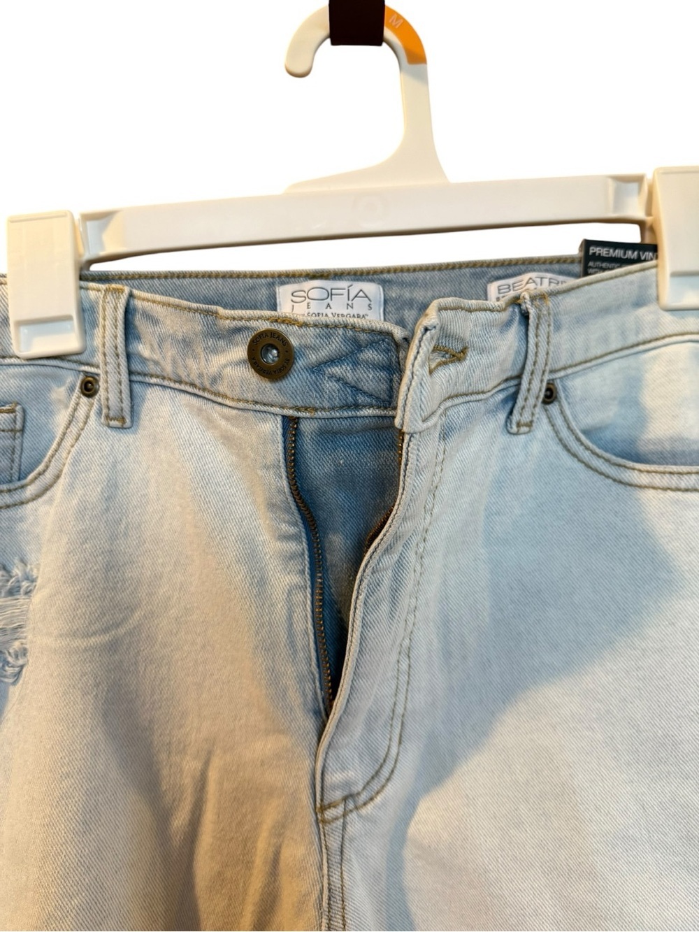sofia by sofia vergara Light Wash Distressed Boyfriend Jeans - Picture 3 of 11